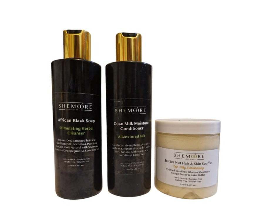 Hair Cleanse, Condition & Moisture Set