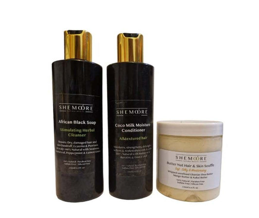 Hair Cleanse, Condition & Moisture Set