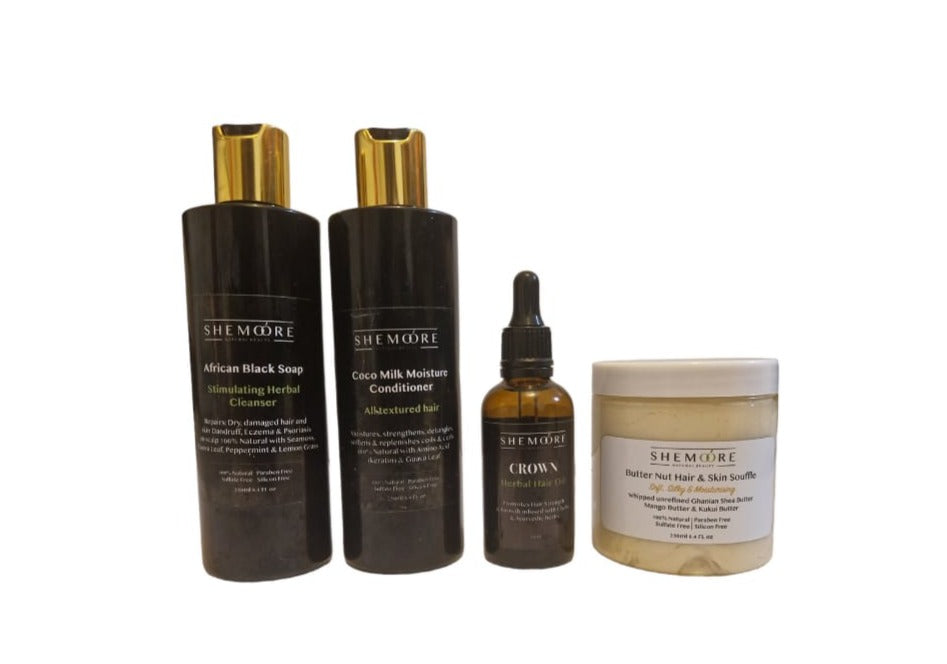 Hair Cleanse, Condition, Nourish (Oil) & Moisture Set